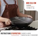 Wok de hierro fundido 35,5cm Victoria Negro – Image 5