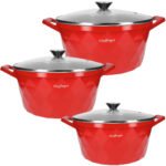 Olla Aluminio 28cm Cheffinger Rojo