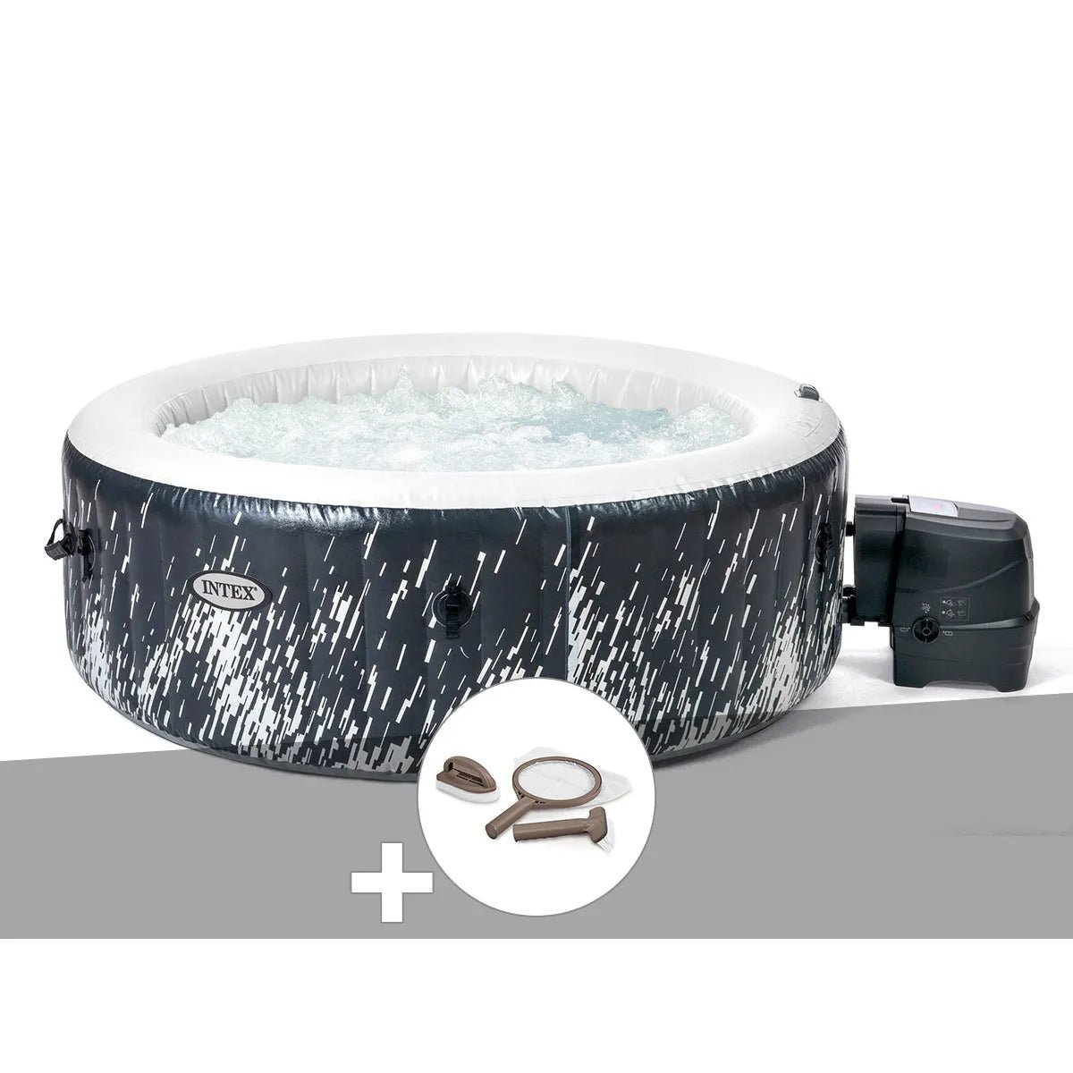 5806834ab0804e00b8d69408c0760294.jpg Kit spa hinchable Intex PureSpa Galaxie Rond burbujas 4 Places MKR00014316442 – Image 1