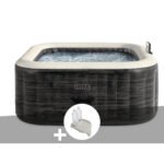 Kit spa hinchable Intex PureSpa Ardoise Carré burbujas 4 Places MKR00014316494