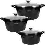 Batterie Marmites Aluminio Cheffinger Negro