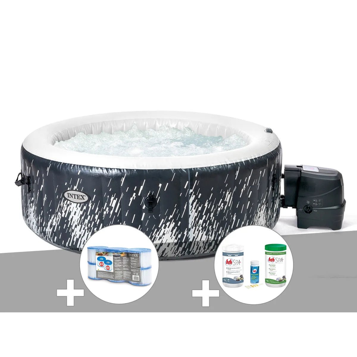 949539b1103d42eea07ba9ddd5e878c0.jpg Kit spa hinchable Intex PureSpa Galaxie Rond burbujas 4 Places MKR00014316461 – Image 1