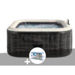 Kit spa hinchable Intex PureSpa Ardoise Carre burbujas 4 Places MKR00014316503