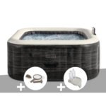 Kit spa hinchable Intex PureSpa Ardoise Carré burbujas 4 Places MKR00014316479