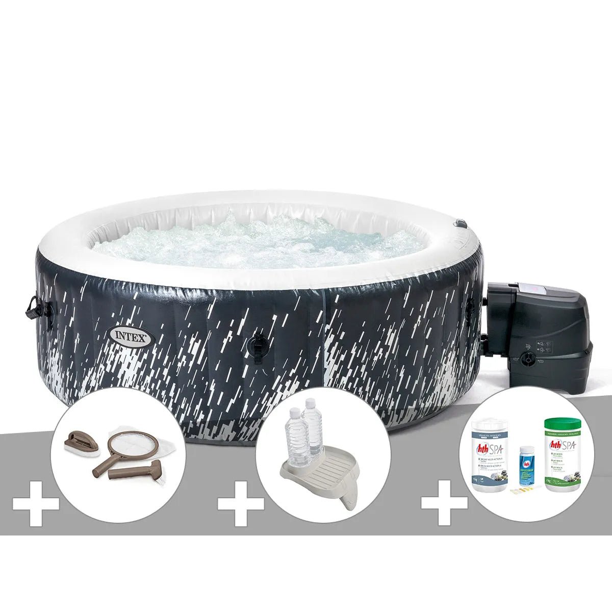 b967bad2b9ef468295ed5b6da2a71d96.jpg Kit spa hinchable Intex PureSpa Galaxie Rond burbujas 4 Places MKR00014316453 – Image 1