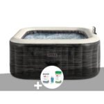 Kit spa hinchable Intex PureSpa Ardoise Carre burbujas 4 Places MKR00014316495