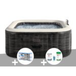 Kit spa hinchable Intex PureSpa Ardoise Carré burbujas 4 Places MKR00014316450