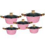 Batterie Marmites Aluminio Cheffinger Rose