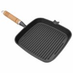 Sartén grill Hierro fundido Mango de madera VidaXL Negro – Image 4