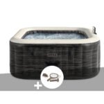 Kit spa hinchable Intex PureSpa Ardoise Carre burbujas 4 Places MKR00014316507