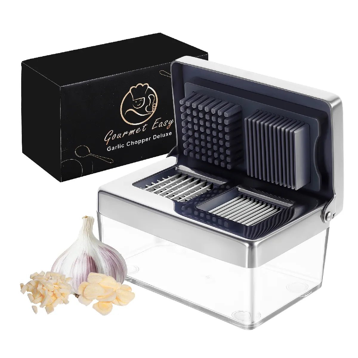 f5be50fbf7ea4557ab75668d46c2059a.jpg Prensa de ajos acero inoxidable 2-en-1 Gourmet Easy acero inoxidable – Image 1