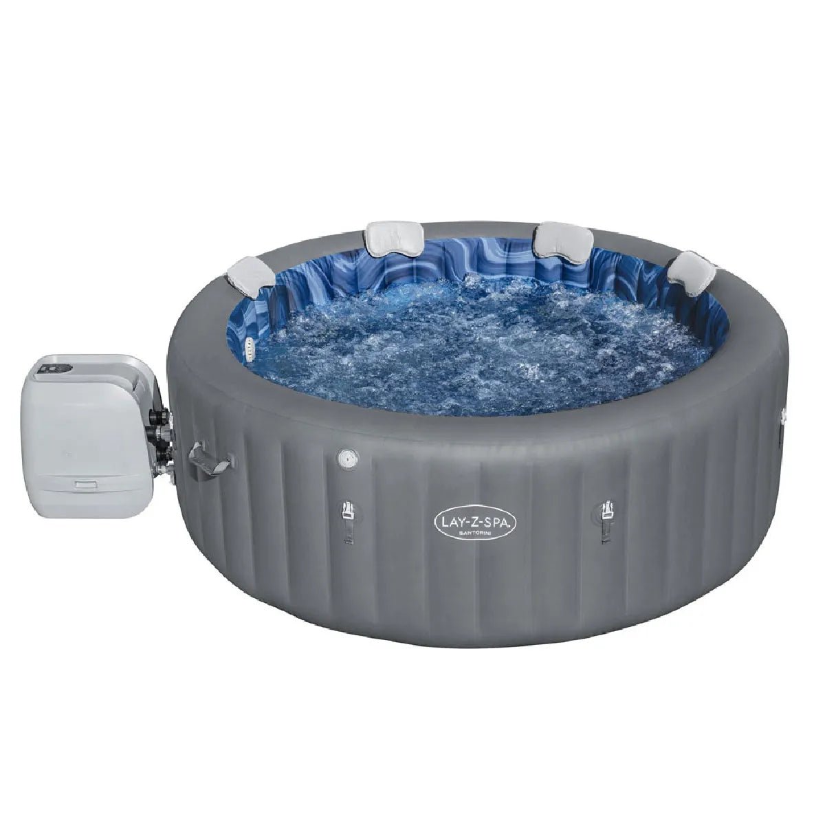 fabafbb48bee4ab7b6292811d96b92a9.jpg spa hinchable Bestway Lay-Z-Spa Santorini Rond burbujas 7 Places MKR00003388229 – Image 1